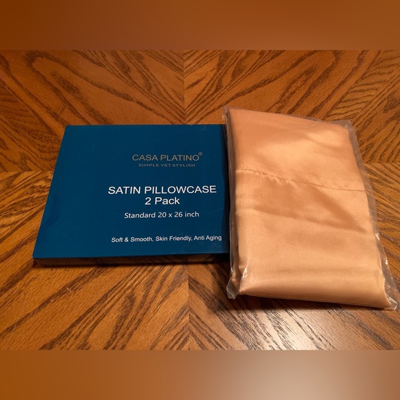 Light Orange Satin Pillowcases - Picture 2 of 5